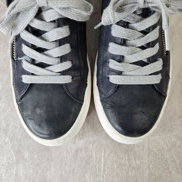 Paul Green Toby Sneakers Size 7.5 Gray Leather Low Top Comfort Sporty Moto Shoes - Picture 9 of 12